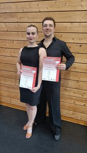 Emily und Marcel bei ihrem ersten Turnier auf dem 4. Platz