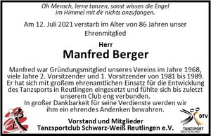 Traueranzeige Manfred Berger V1.2