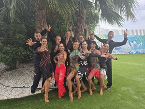 Marina und Alexander Engel mit dem Team Deutschland bei der EM in Spanien