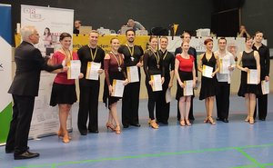 Jeanette und Max auf dem 3. Platz der Trophy-Siegerehrung