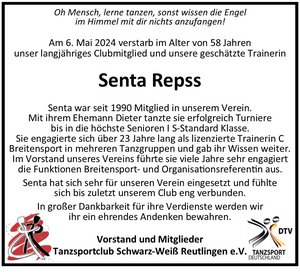 Traueranzeige Senta Repss